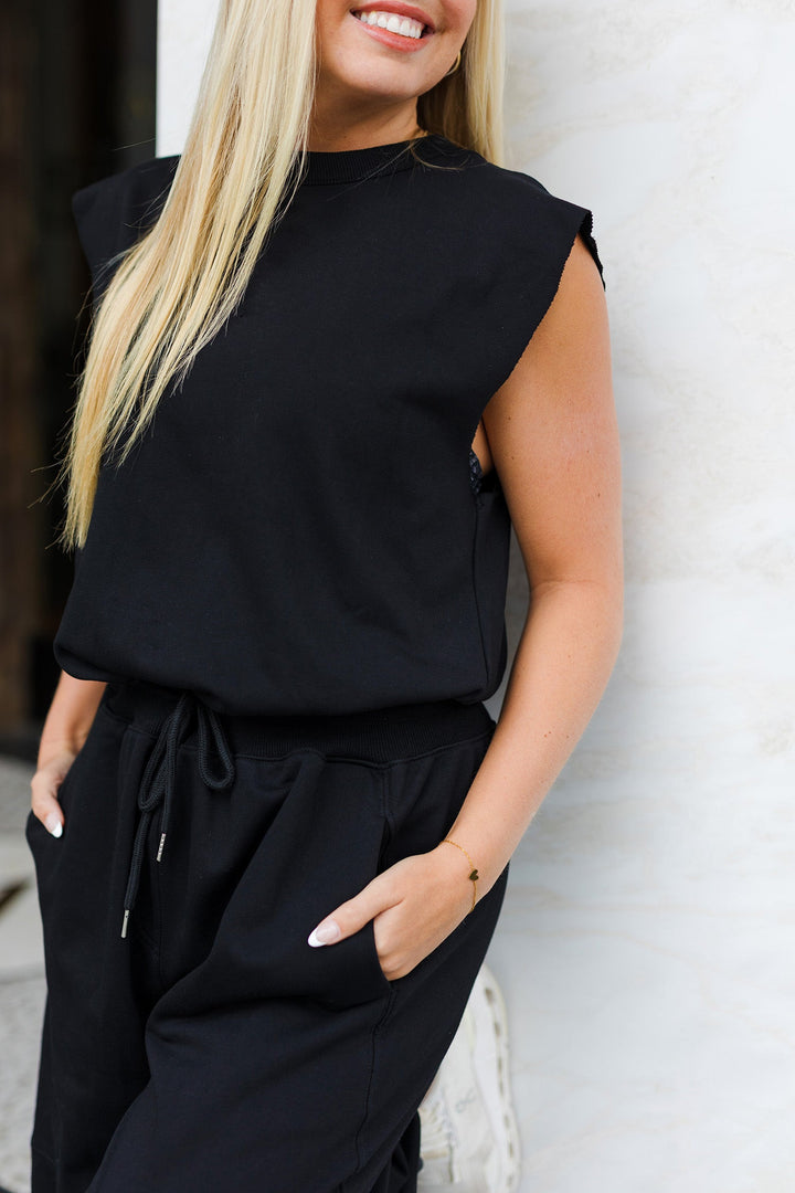 The Around The Way Black Jumpsuit