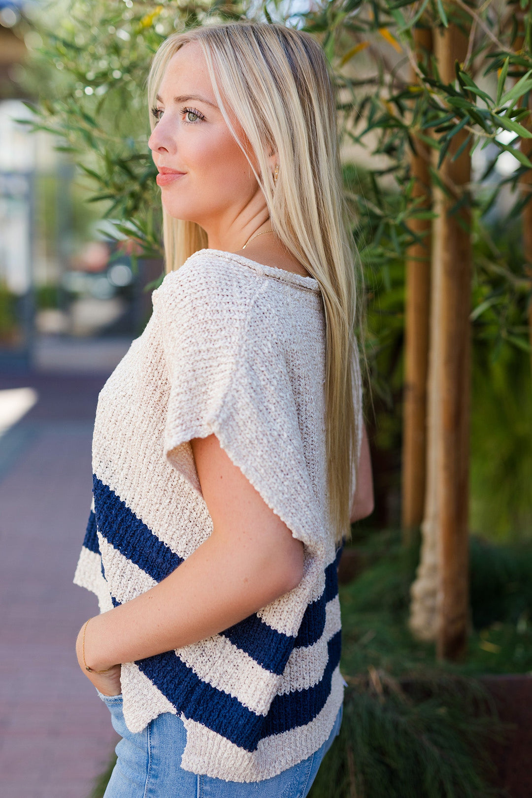 The Sail Away Sleeveless Striped Sweater