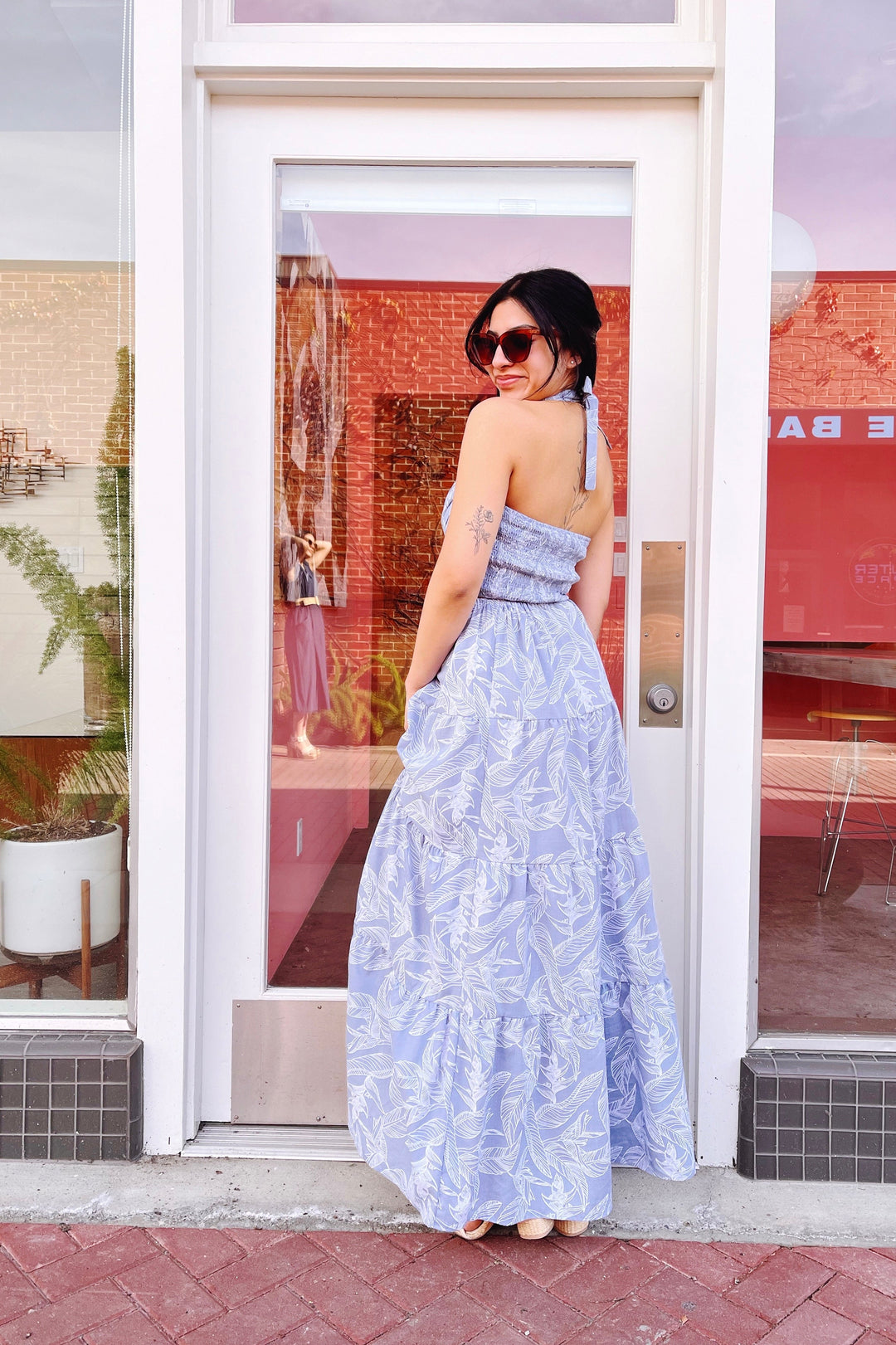 The Banyan Tree Leaf Print Maxi Skirt