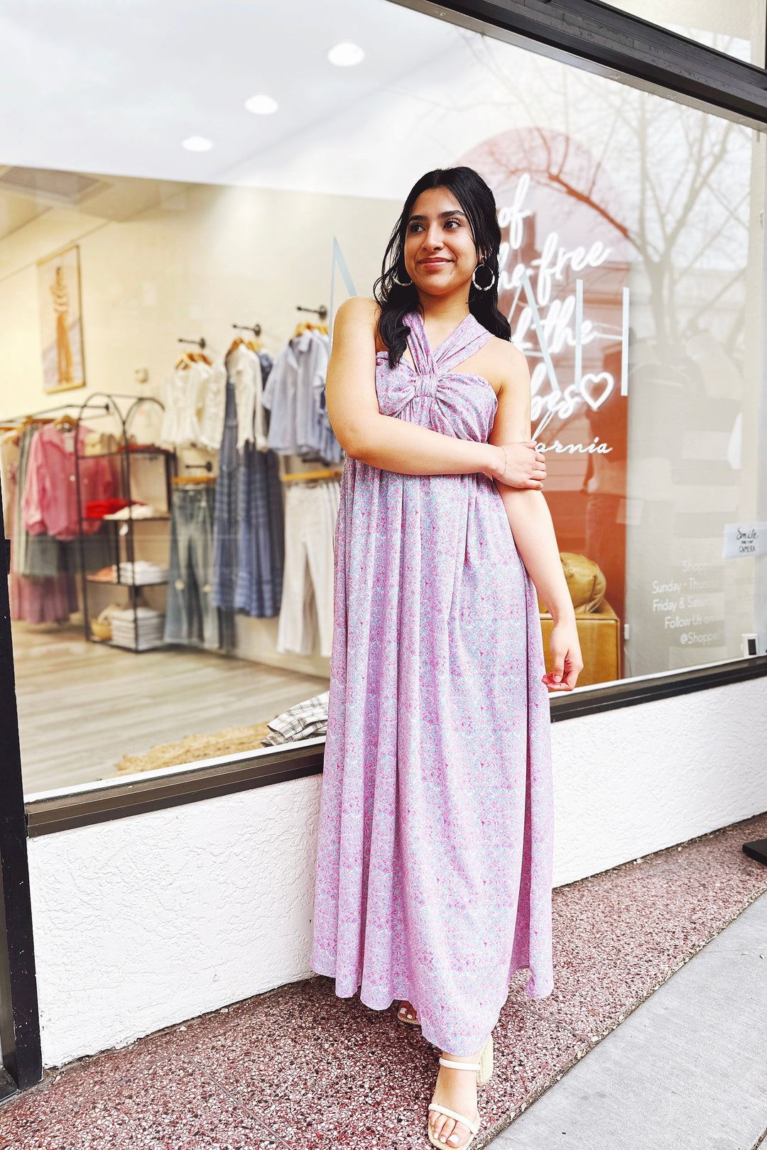 The Morocco Nights Pink Halter Maxi Dress