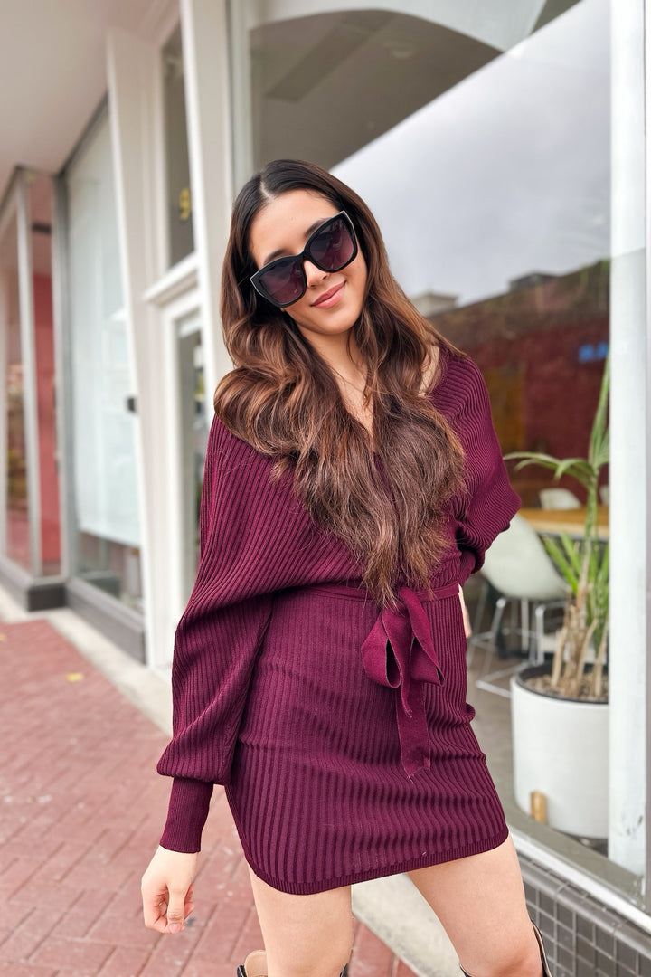 The It's About Wine Knit Mini Dress