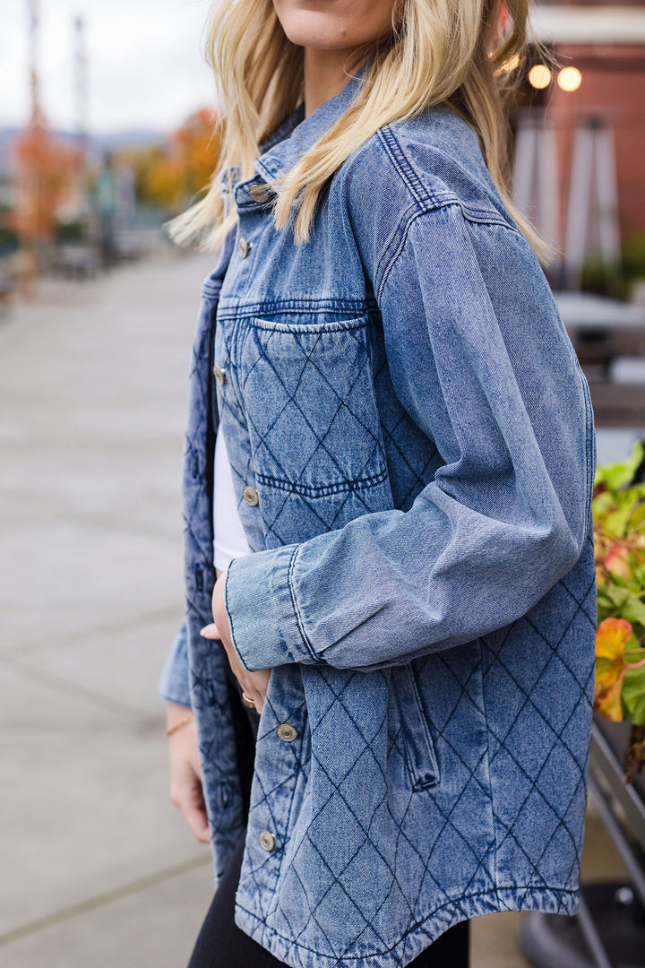 The Diamond Days Denim Quilted Jacket