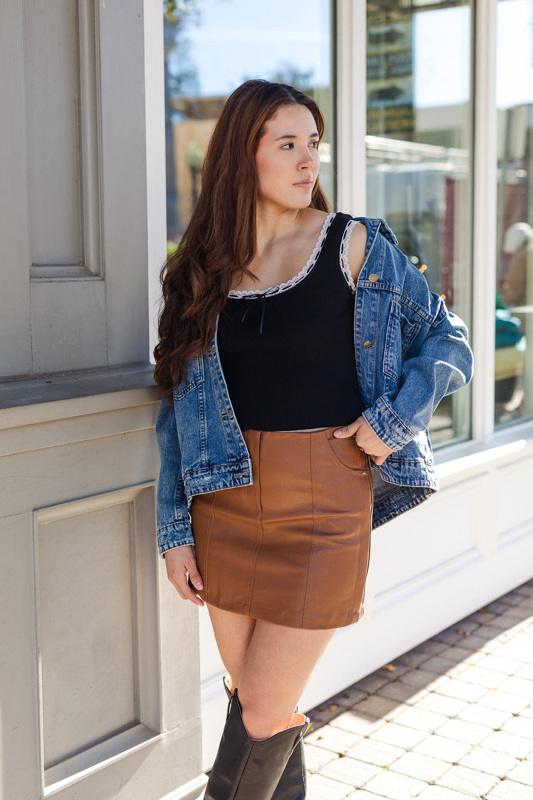 The Lexi Black Lace Trimmed Tank Top