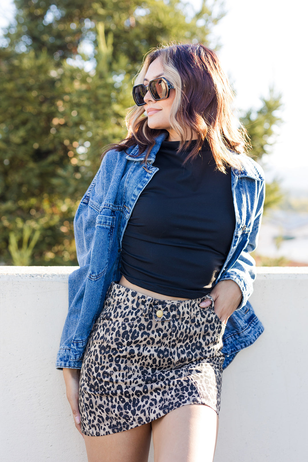 The Purrrfect Leopard Print Mini Skirt