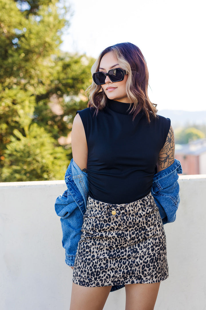 The Purrrfect Leopard Print Mini Skirt