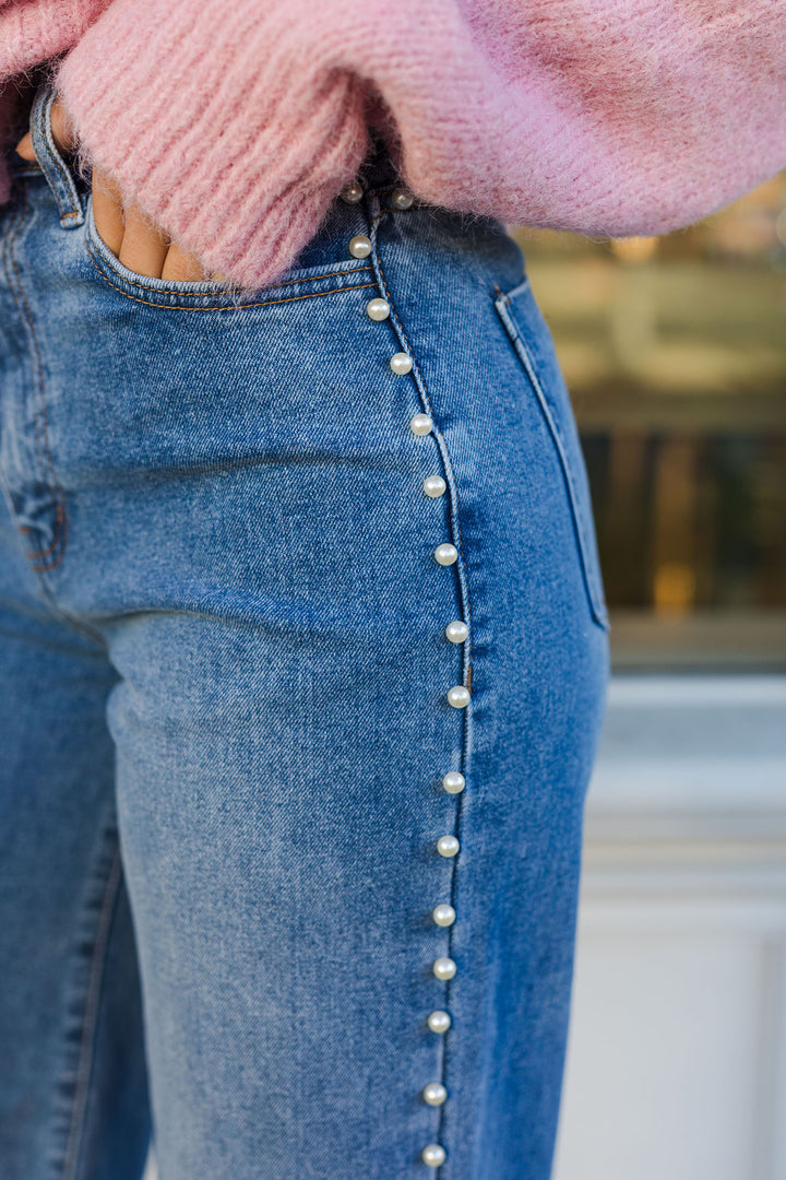 The Denim & Pearls Wide Leg Jeans