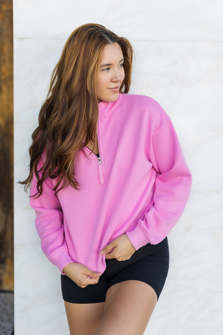 The Around The Way Half Zip Fleece Sweatshirt