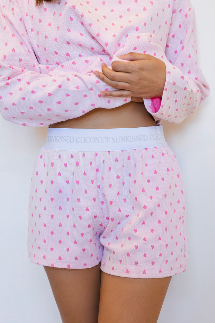 The Piece of My Heart Pink Pajama Shorts