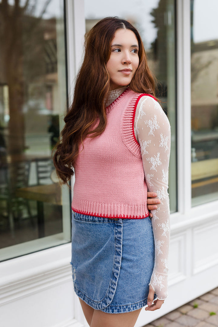 The It's A Stitch Knit Sweater Vest Top