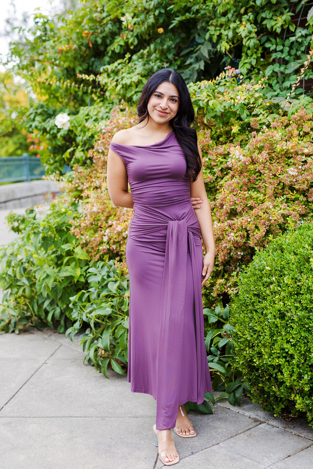 The Purple Haze Front Tie Maxi Dress