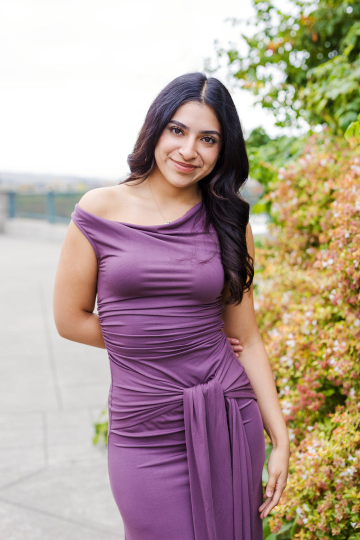 The Purple Haze Front Tie Maxi Dress