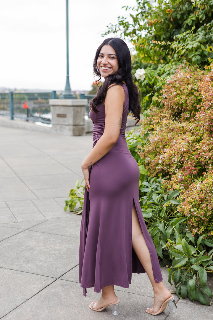 The Purple Haze Front Tie Maxi Dress