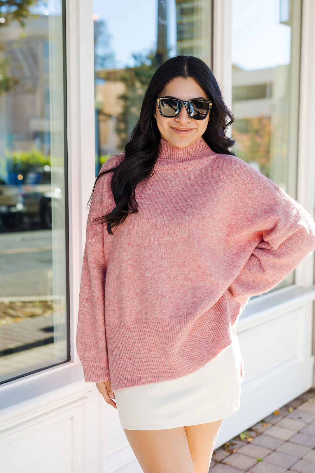 The Candy Crush Mock Neck Soft Sweater