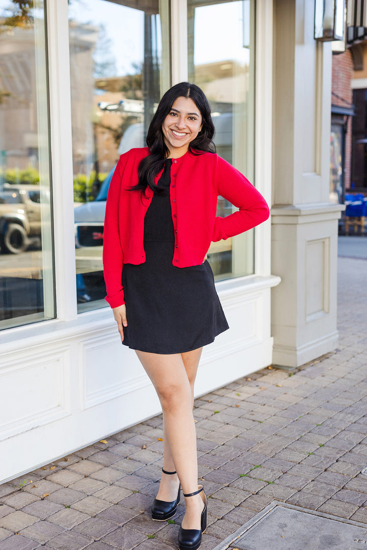 The Marlow Red Cardigan Sweater