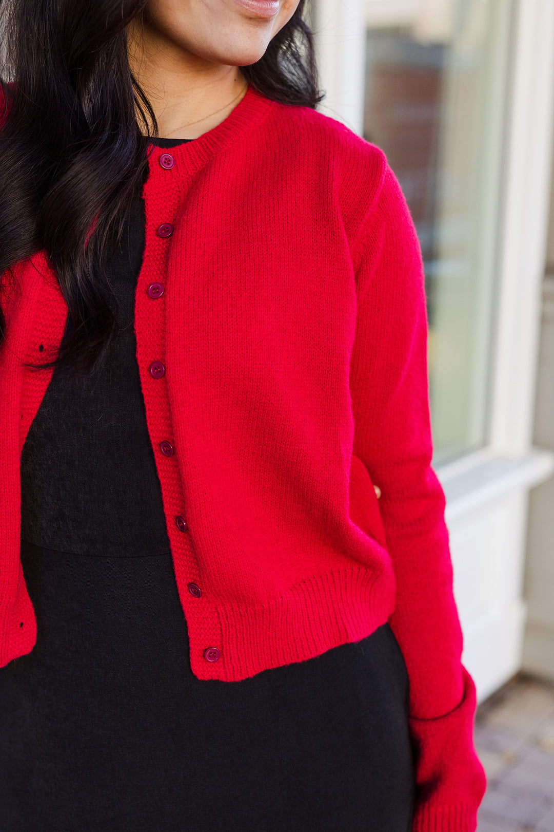 The Marlow Red Cardigan Sweater