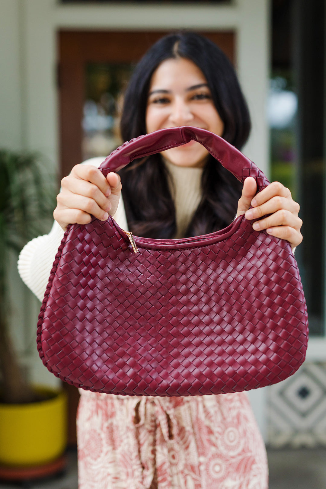 The Adela Woven Hobo Bag