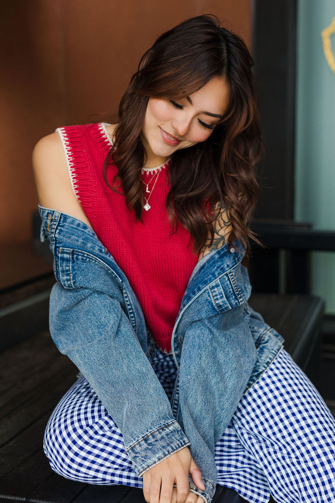 The It's A Stitch Knit Sweater Vest Top