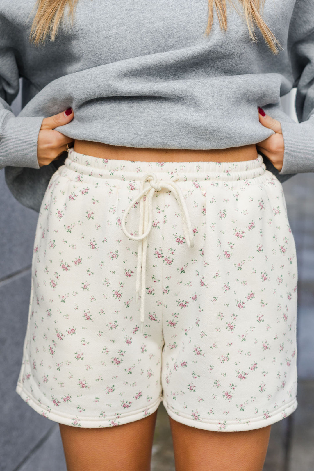 The Little Bit Ditzy Floral Sweat Shorts