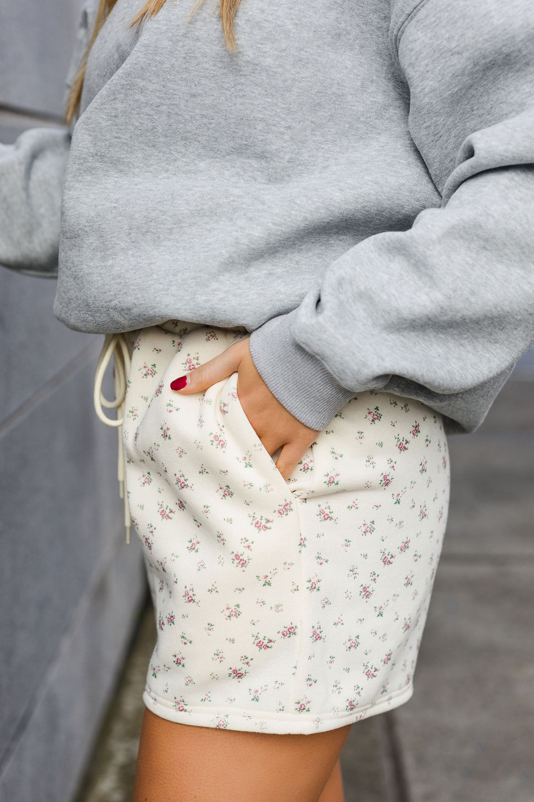 The Little Bit Ditzy Floral Sweat Shorts