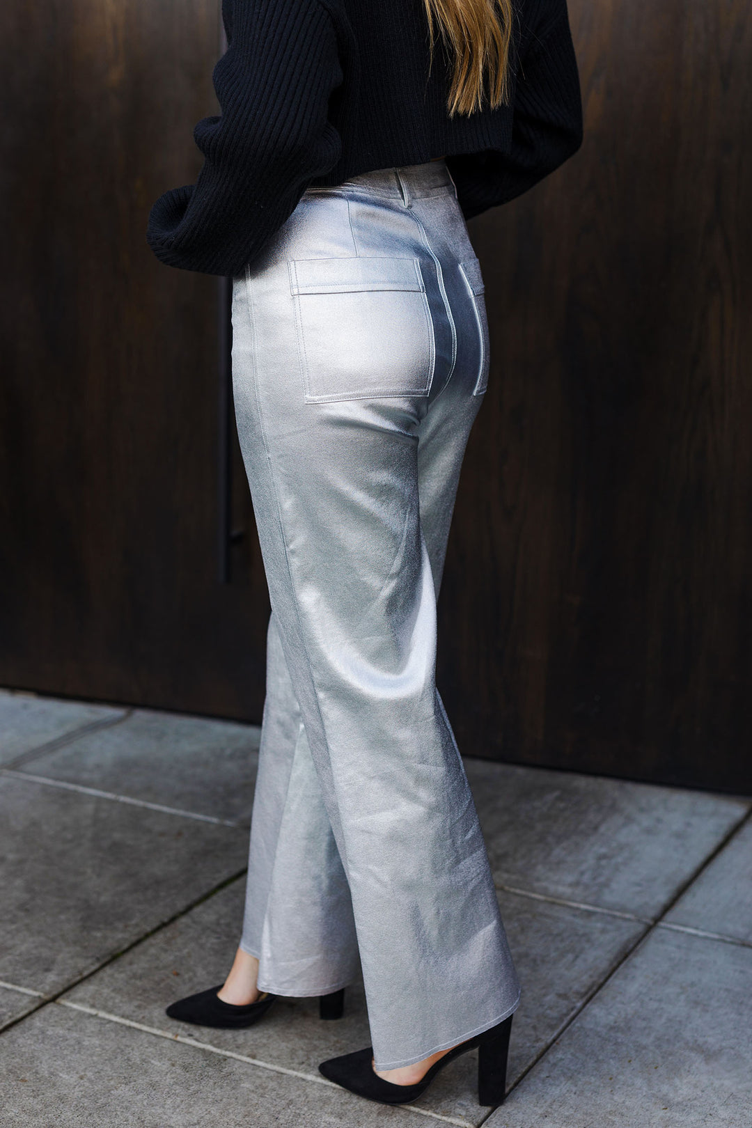 The Eyes On You Metallic Wide Leg Pants