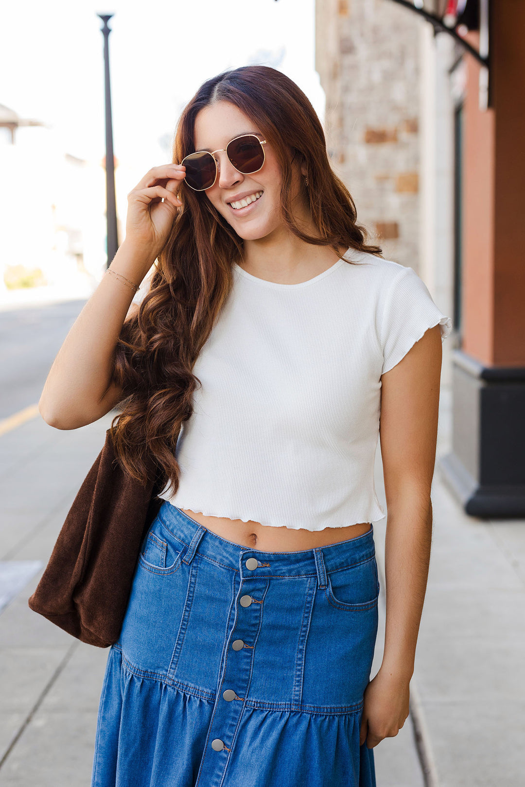 The Itty Bitty White Waffle Tee