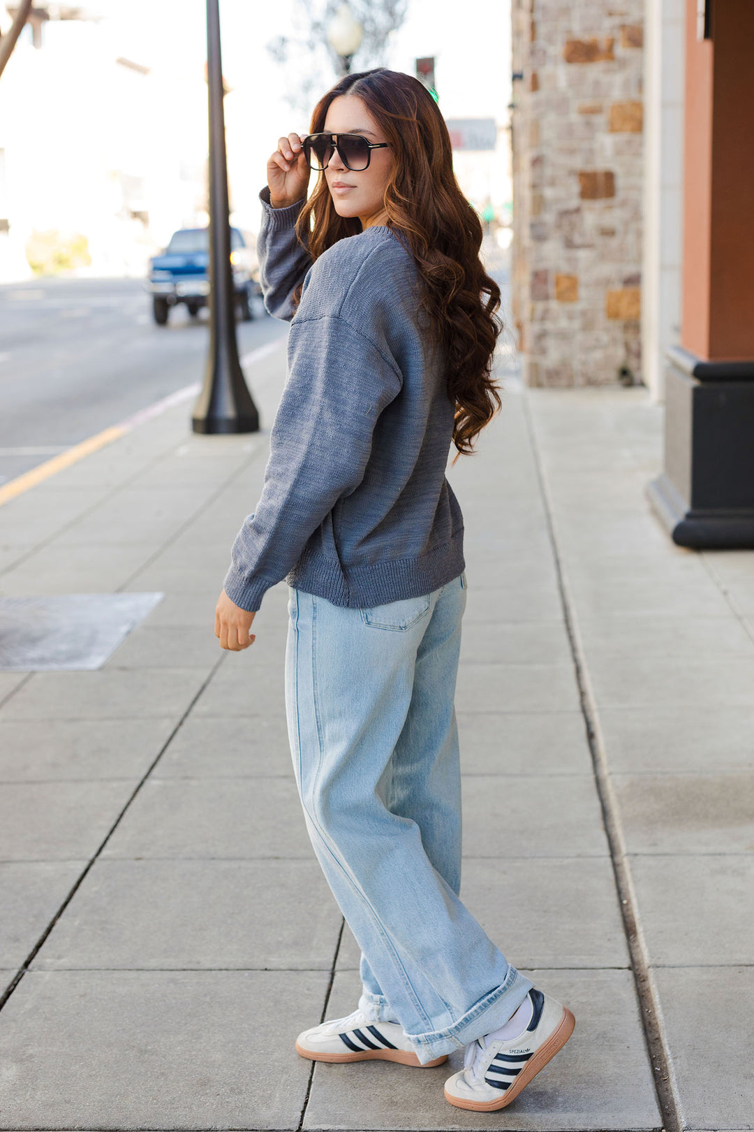 The Fairy Dust Blue Crew Neck Cardigan