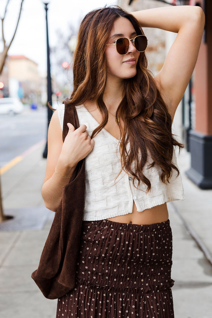 The Dawson Cream Textured Vest Top