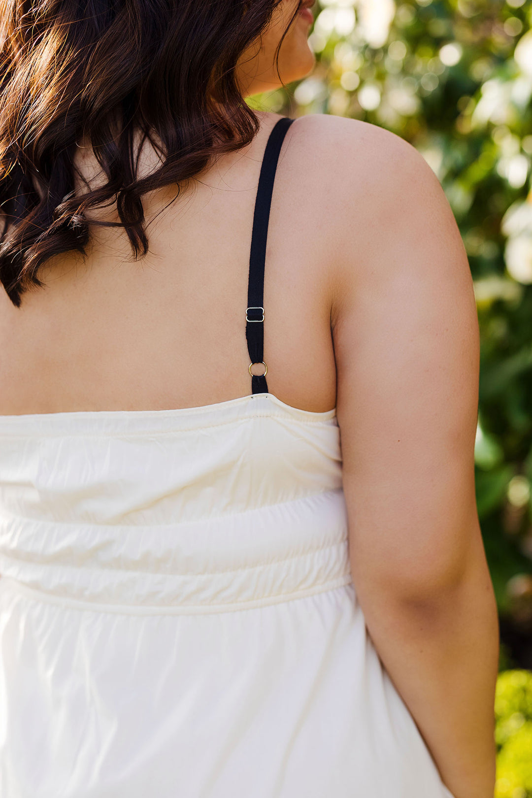 The First Glance Cream and Black Midi Dress