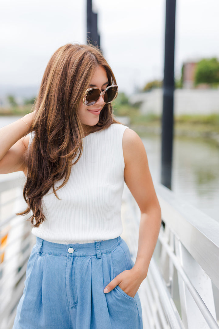 The Friend Zone Ribbed Sleeveless Top