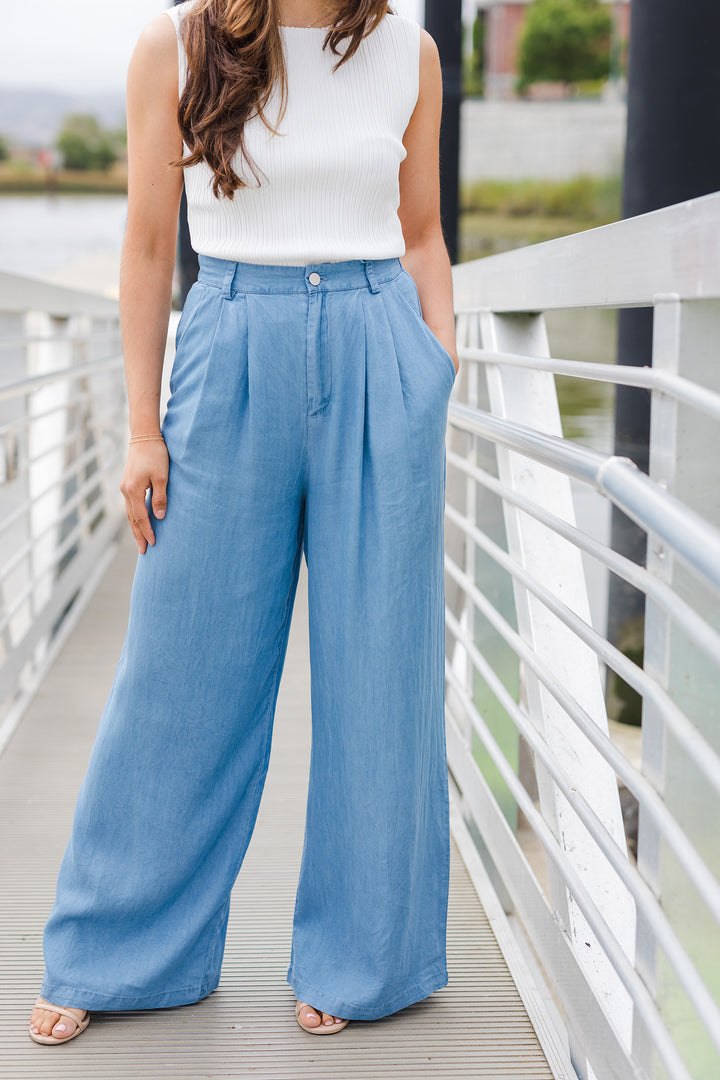 The Carolina Tencel Denim Wide Leg Pants