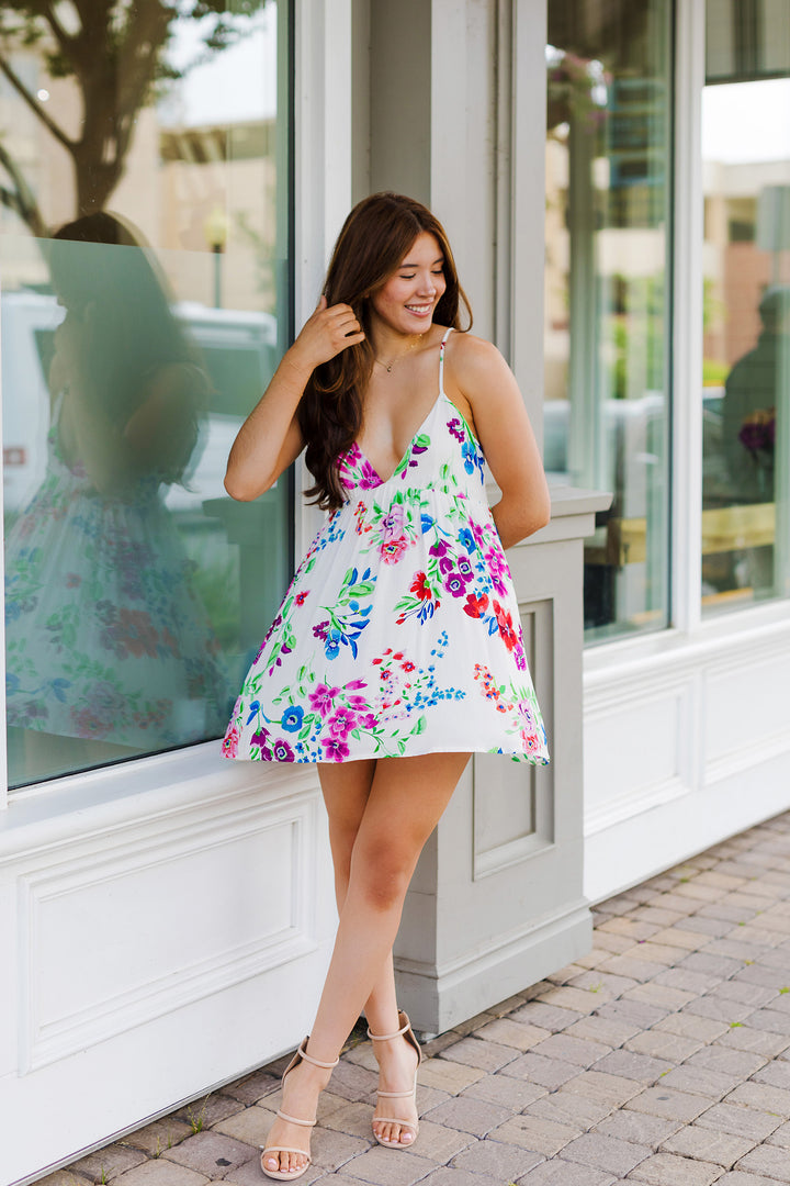 The Emma Bright Floral Mini Dress