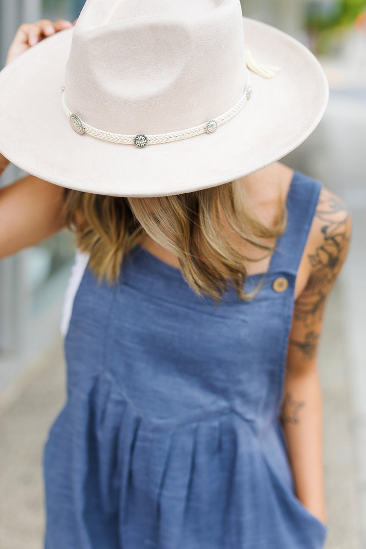 The Braided Chevron Tassel Strap Fedora Hat