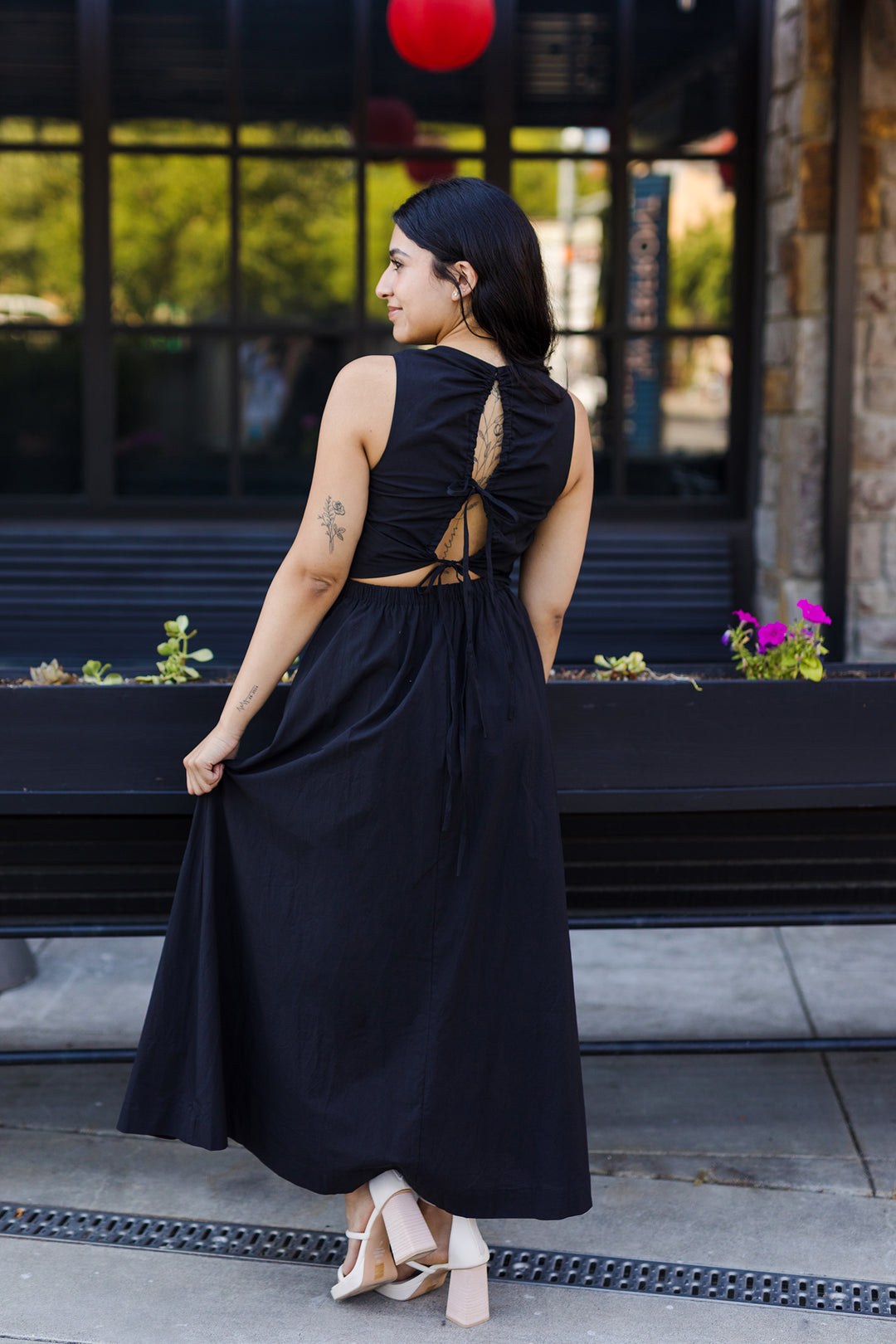 The Black Swan Open Back Maxi Dress