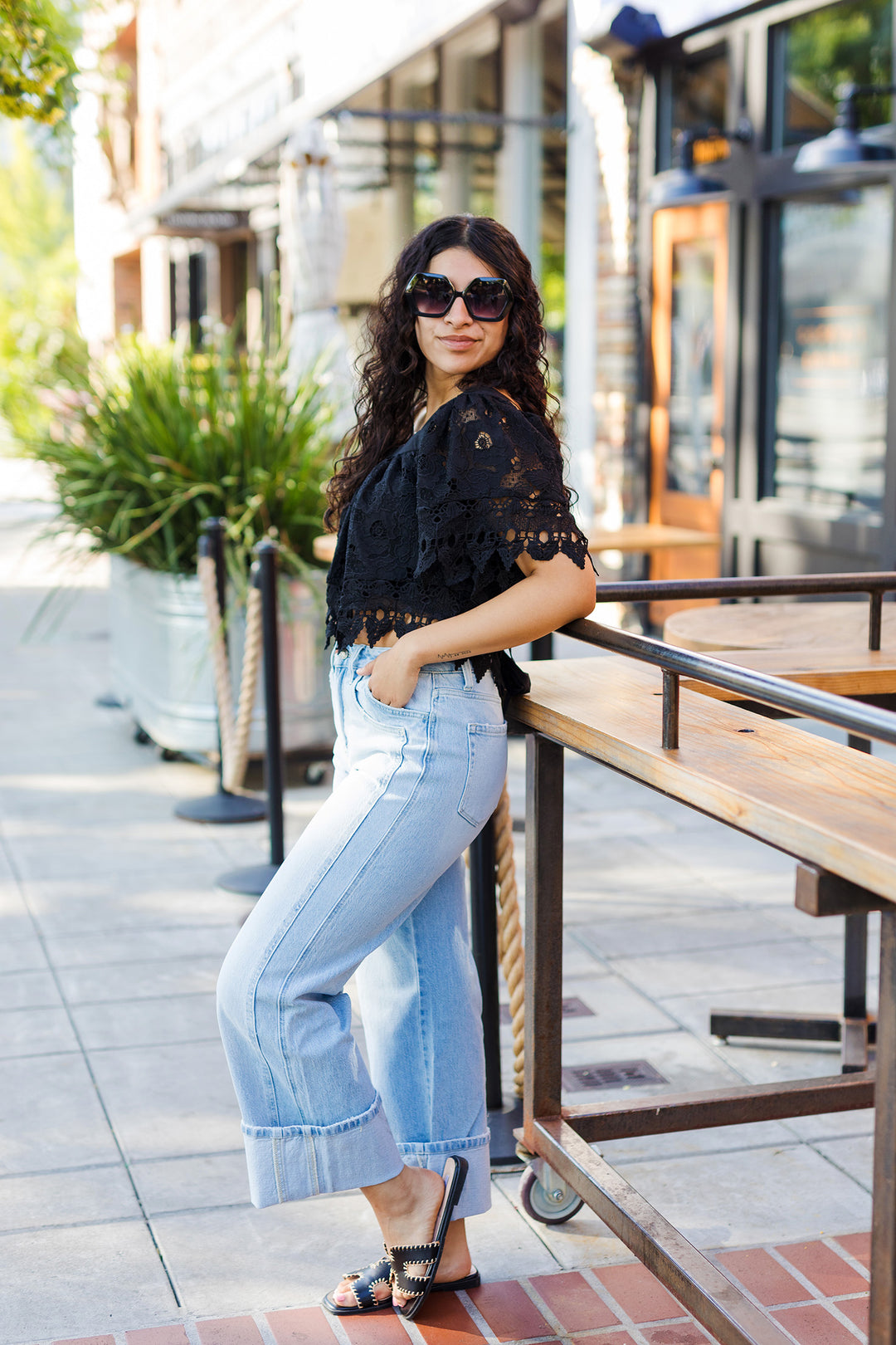 The Shelby Cuffed Wide Leg Jeans