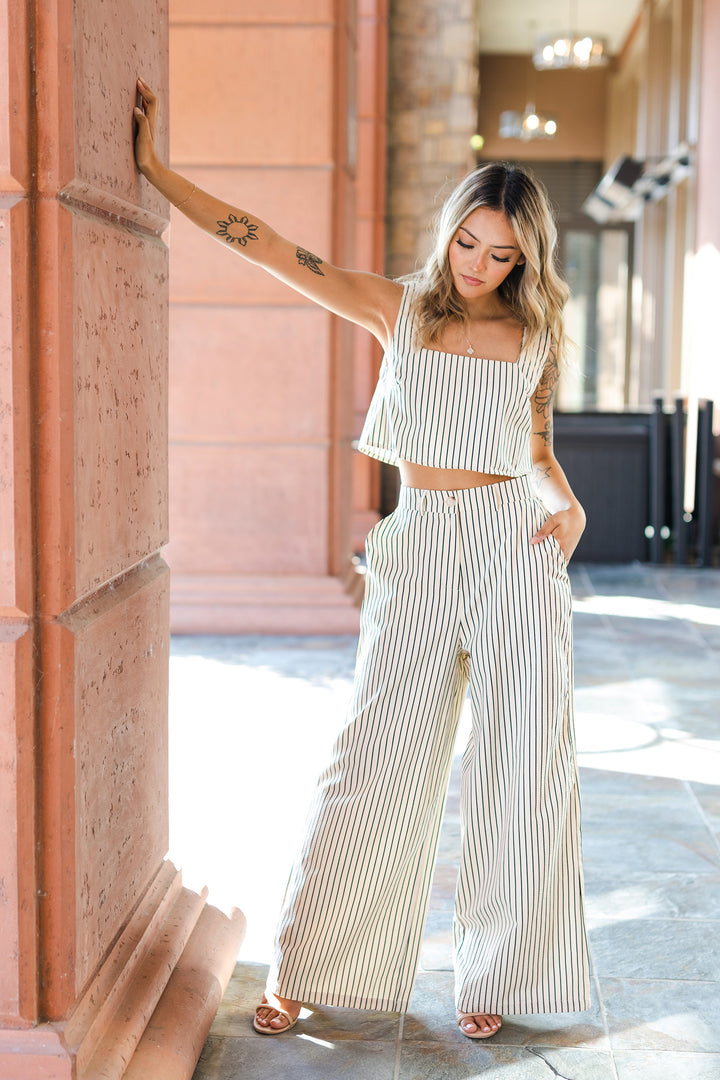 The Always Have Your Back Striped Cropped Top & Pants