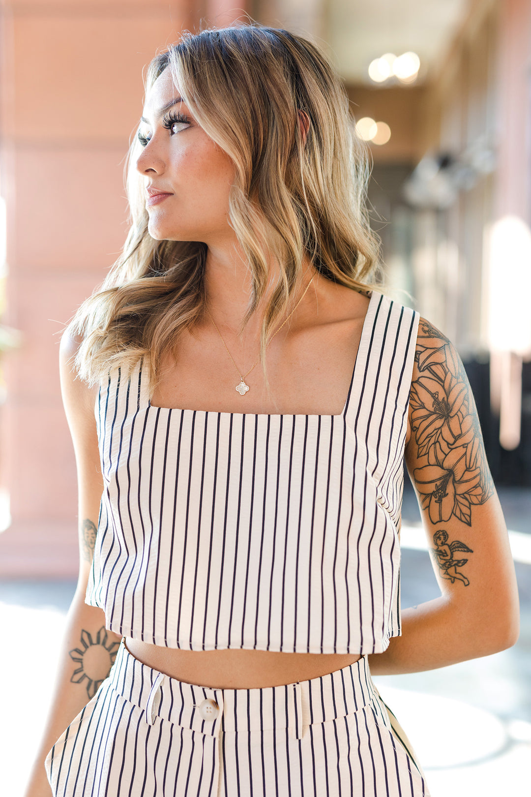 The Always Have Your Back Striped Cropped Top & Pants