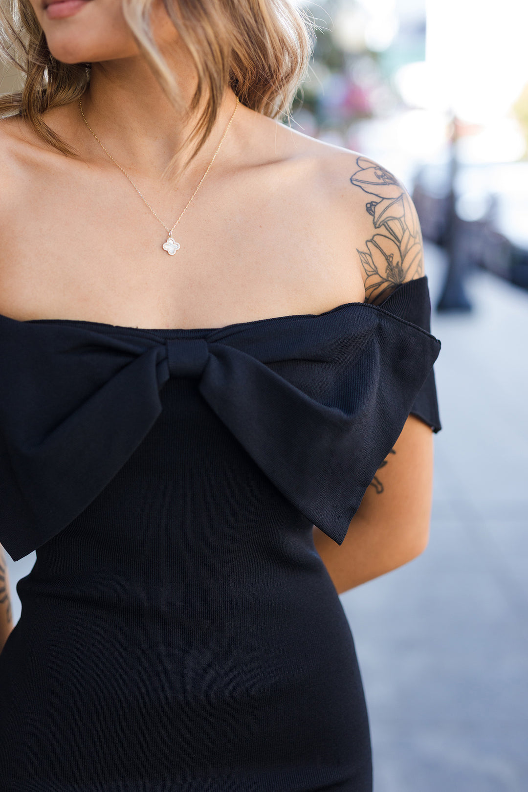 The Hollywood Address Black Knit Midi Dress