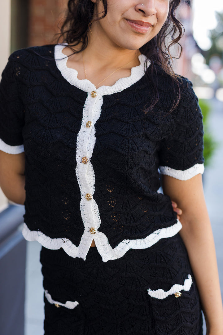 The Wednesday Morning Black Short Sleeve Cardigan