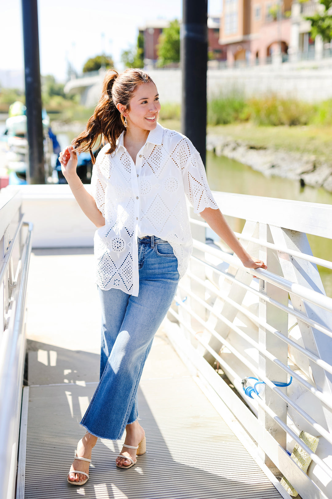 The Seeing It Through Button Front Embroidered Shirt