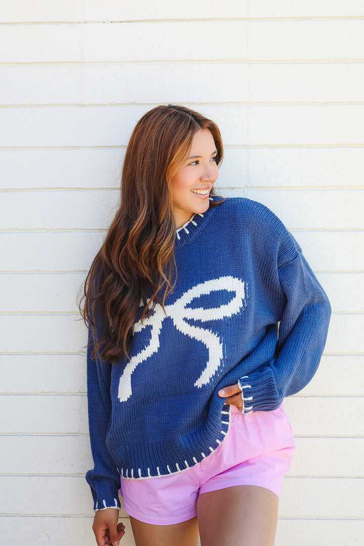 The Midnight Caller Bow Sweater Top