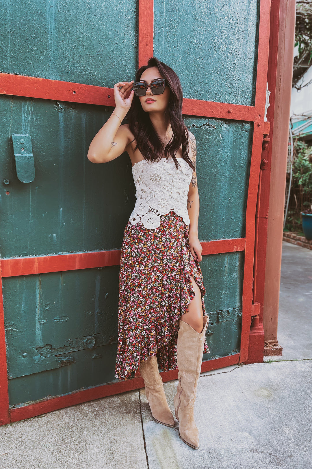 The Jolene Floral Crochet Tube Top