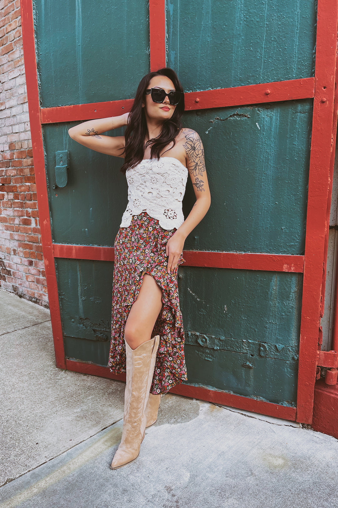 The Jolene Floral Crochet Tube Top