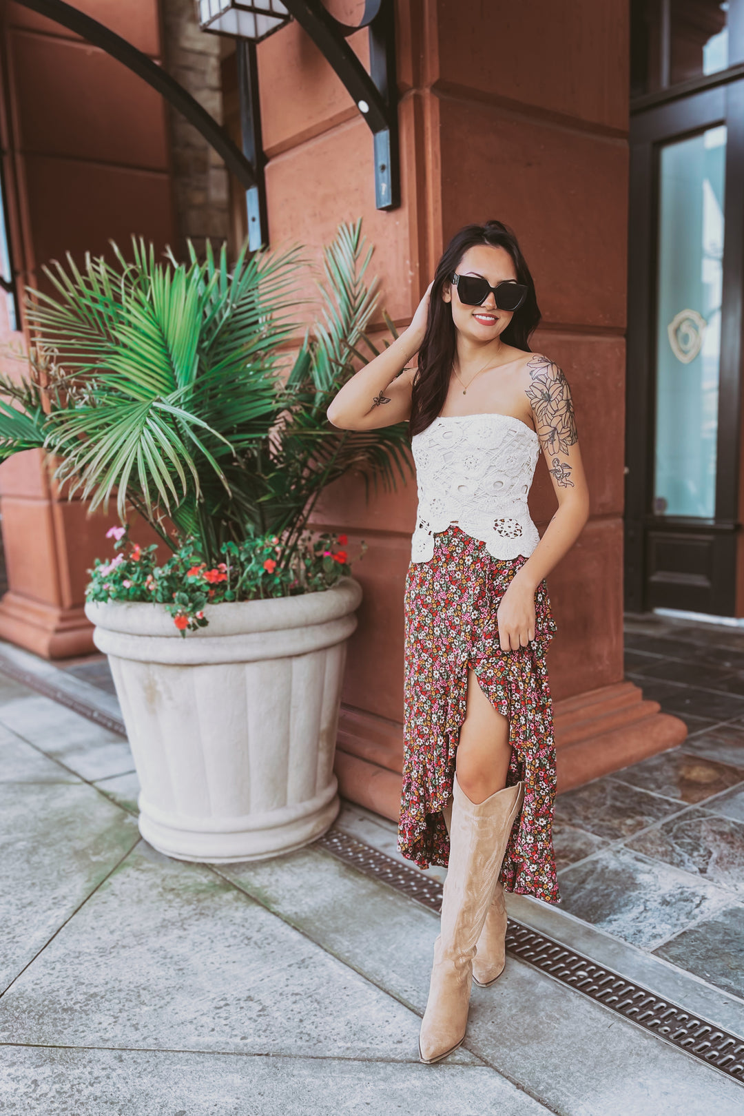 The Jolene Floral Crochet Tube Top