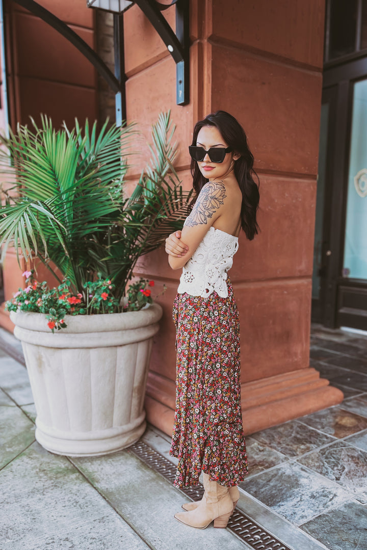 The Jolene Floral Crochet Tube Top