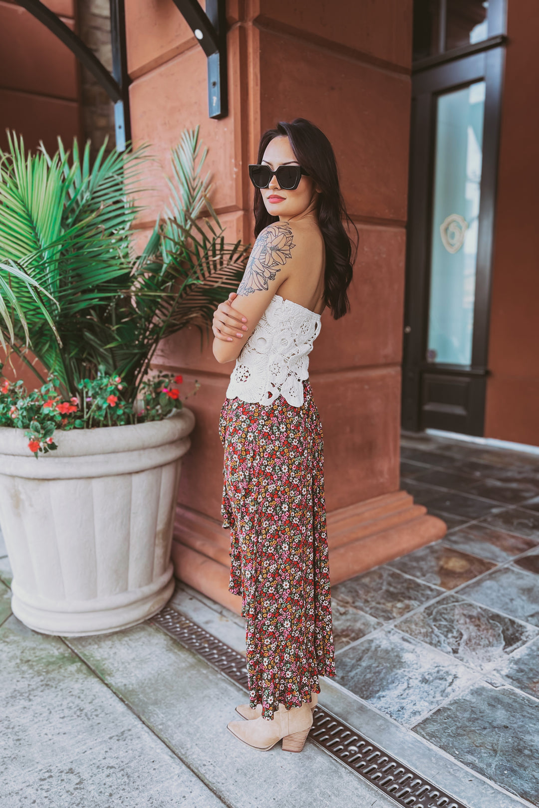 The Jolene Floral Crochet Tube Top