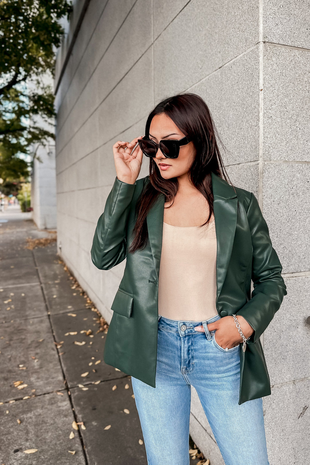 The Central Park  Vegan Leather Blazer