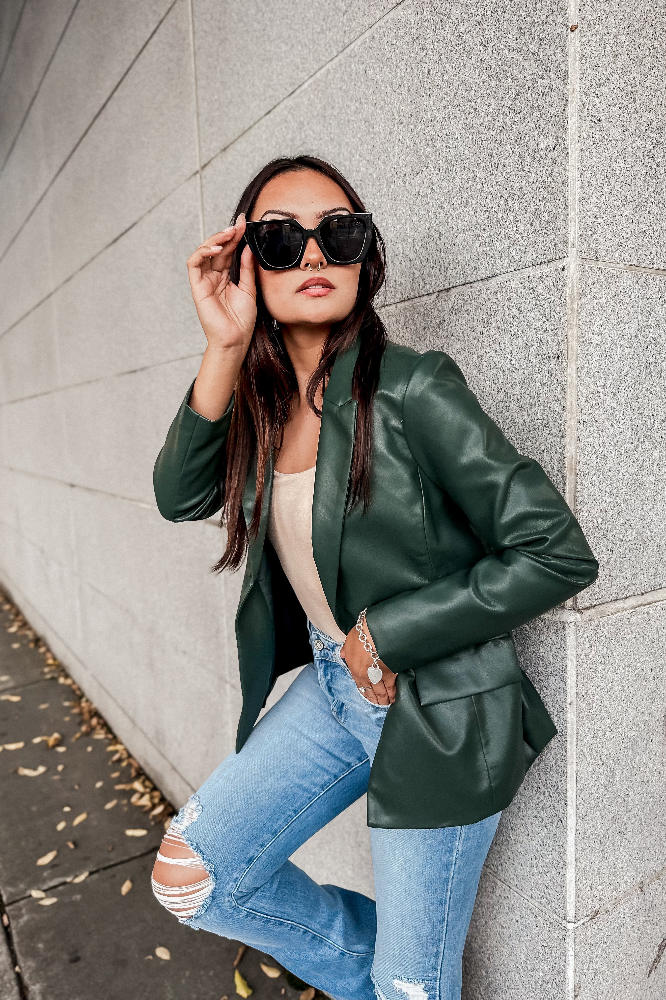 Green vegan hot sale leather jacket