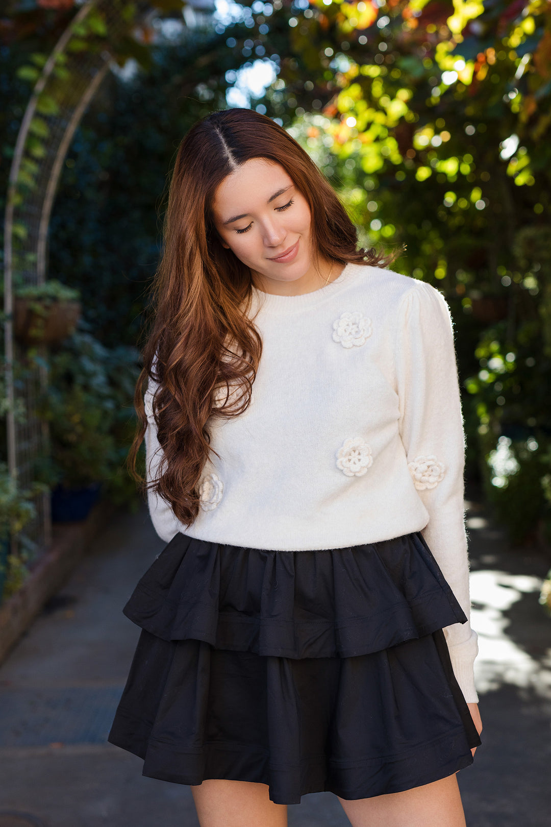 The Caught the Bouquet Flower Applique Sweater