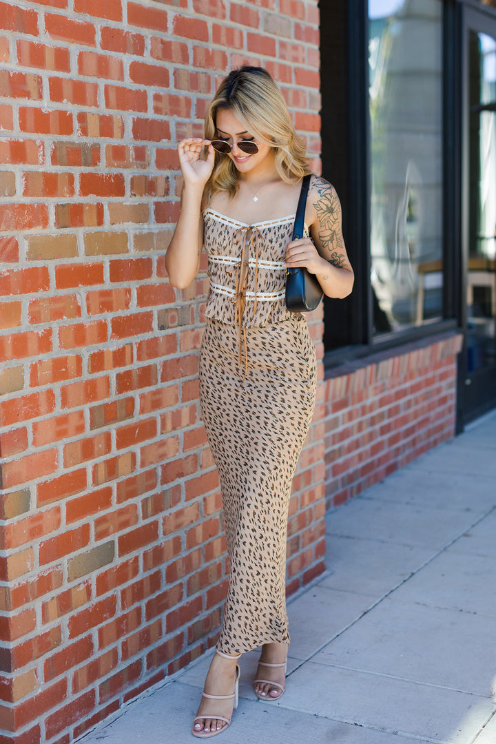 The Running Wild Leopard Print Maxi Skirt