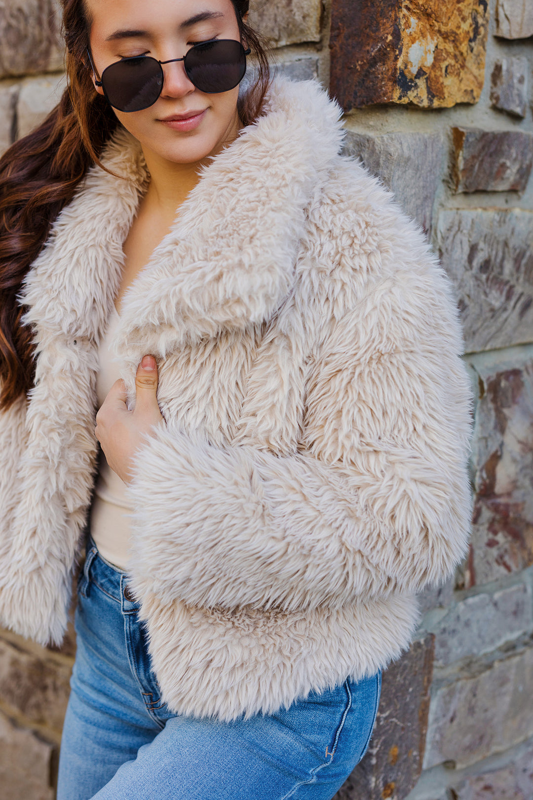 The Knock Out Tan Faux Fur Jacket